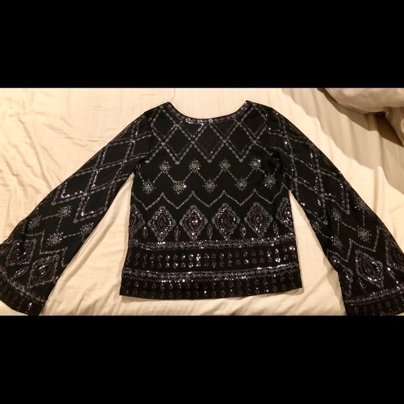 Débardeur Express Noir à Sequins Taille XS - Neuf Sans étiquette - Prix D'origine 34,90€